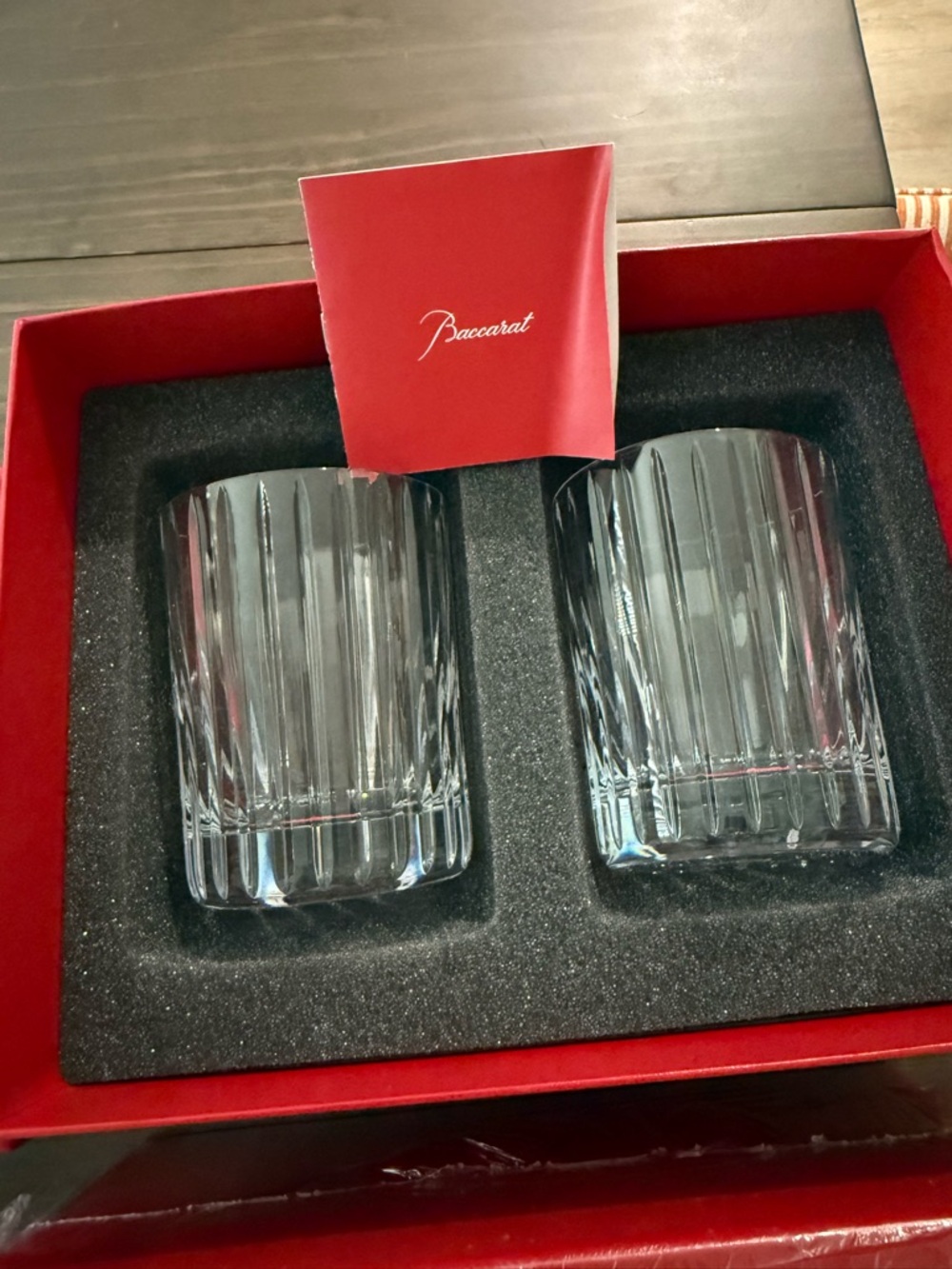 Baccarat Clear Crystal Vertical-Cut Double Old Fashioned Glasses - Clear